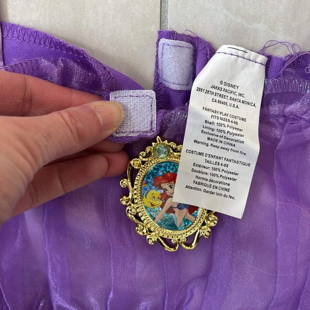 Disney Princess Ariel Dress Costume for Girls Teal/Purple 4-6X
